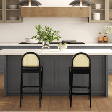 Load image into Gallery viewer, Panama - Curved Back Cane Bar Stool (Set of 2)

