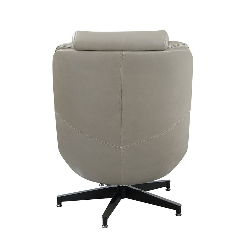 Piran - Top Grain Leather Accent Chair With Swivel - Gray