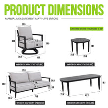Load image into Gallery viewer, 6 Piece Outdoor Conversation Set With Swivel Chairs - Ember Black
