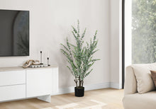 Load image into Gallery viewer, 44" Tall, Artificial Plant, Eucalyptus Tree, Indoor, Faux, Fake, Floor, Greenery, Potted, Real Touch, Decorative - Green / Black
