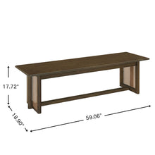 Load image into Gallery viewer, Dining Bench With Rattan Weave
