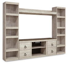 Load image into Gallery viewer, Willowton - 4-Piece Entertainment Center - Whitewash
