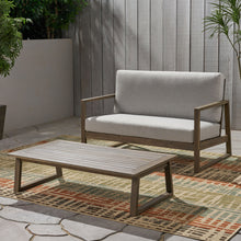 Load image into Gallery viewer, Belgian - Loveseat &amp; Coffee Table Set With Water Resistant Cushions - Gray

