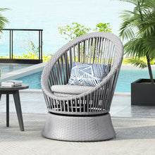 Load image into Gallery viewer, Modern Swivel Wicker Lounge Chair With Round Design
