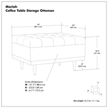 Load image into Gallery viewer, Mariah - Upholstered Lift Top Table Storage Ottoman
