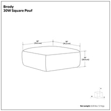 Load image into Gallery viewer, Brody - Large Square, Coffee Table Pouf
