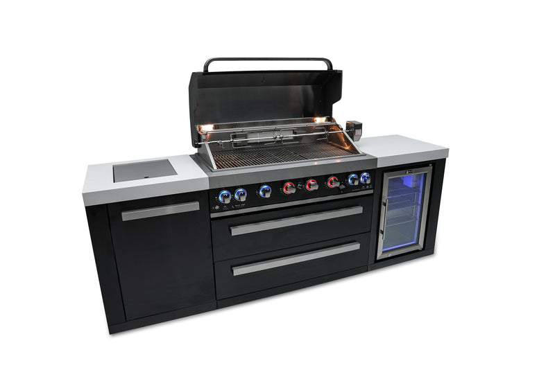 MONT ALPI 805 BLACK STAINLESS STEEL ISLAND WITH A FRIDGE CABINET-MAi805-BSSFC