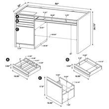 Load image into Gallery viewer, Halston - 3 Drawer Office Computer Desk With Keyboard Tray - Cappuccino
