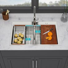 Load image into Gallery viewer, Topmount, Drop In Double Bowl Kitchen Sink
