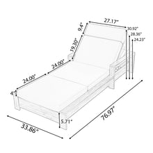 Load image into Gallery viewer, Chaise Lounge Set With 4 Fold Cushion And Built In Headrest, 3 Position Adjustable
