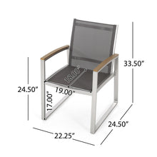Load image into Gallery viewer, Poetic - Outdoor Dining Chair With Faux Wood Arms And Aluminum Frame (Set of 2) - Gray
