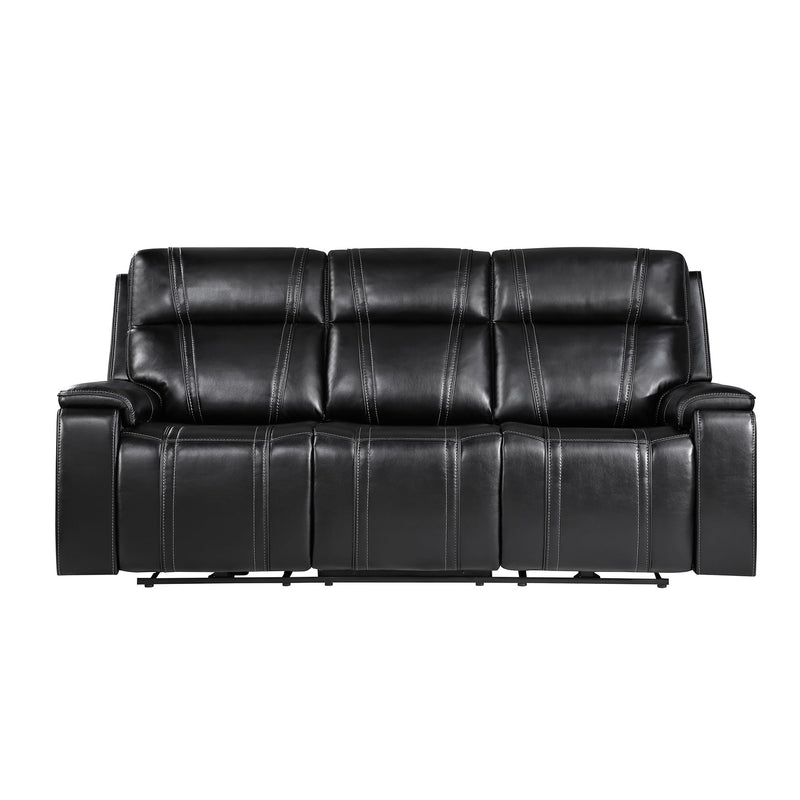 Gary - Power Reclining Sofa With Pillow Top Arms, Hidden Cup Holders - Black