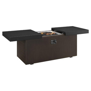 Plank and Hide 24 Inch x 48 Inch Rectangle Functional Propane Firepit -