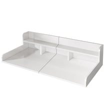Load image into Gallery viewer, Washer Dryer Countertop Organizer, Double Layer Wooden Laundry Shelf Topper With Edge For Storage - White
