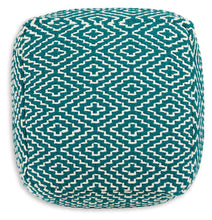 Load image into Gallery viewer, Brynnsen - Pouf - Teal / Ivory
