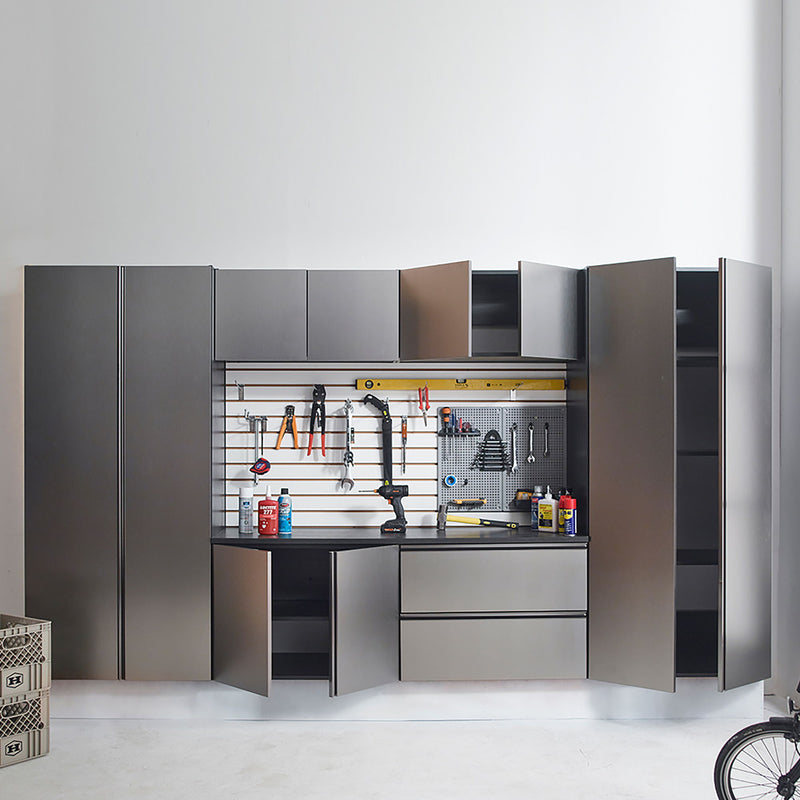 Nova Series - Garage Cabinet Set A With Soft Closing Doors - Dark Gray