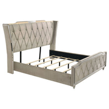 Load image into Gallery viewer, Mika - LED Upholstered Bed With Tufted Wingback Headboard And Ambient Lighting

