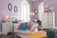 Load image into Gallery viewer, Paxberry - Twin Panel Headboard with Bolt on Bed Frame - Whitewash
