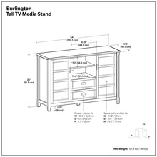 Load image into Gallery viewer, Burlington - Handcrafted Tall TV Media Stand
