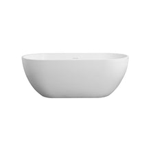 Load image into Gallery viewer, Small Size Stone Resin Solid Surface Oval Shape Freestanding Bathtub For The Bathroom - Matte White
