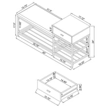 Load image into Gallery viewer, Yesler - 1 Drawer Storage Bench - Glossy White

