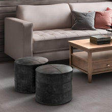 Load image into Gallery viewer, Connor - Handcrafted Round Pouf
