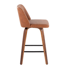 Load image into Gallery viewer, Toriano - Mid Century Modern Fixed Height Counter Stool &amp; Square Footrest (Set of 2)
