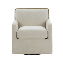 Load image into Gallery viewer, Tolland - Swivel Accent Chair With Antique Brass Nailhead Trim - Beige
