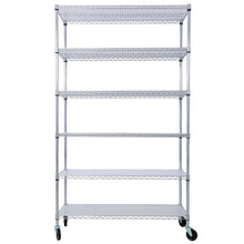 Load image into Gallery viewer, 6 Tier 6000Lbs Capacity Nsf Metal Shelf Wire Shelving Unit, Heavy Duty Adjustable Storage Rack With Wheels &amp; Shelf Liners For Commercial Grade Utility Steel Storage Rack
