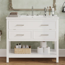 Load image into Gallery viewer, Bathroom Vanity With Ceramic Sink, Tip Out Tray &amp; 2 Full Extension Drawers
