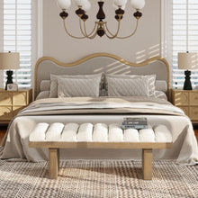Load image into Gallery viewer, Bella - Upholstered Modern Accent Bench - Ivory White

