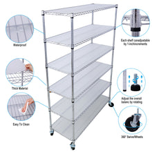 Load image into Gallery viewer, 6 Tier 6000Lbs Capacity Nsf Metal Shelf Wire Shelving Unit, Heavy Duty Adjustable Storage Rack With Wheels &amp; Shelf Liners For Commercial Grade Utility Steel Storage Rack
