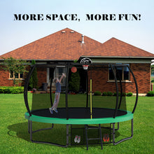 Load image into Gallery viewer, 12' Recreational Kids Trampoline With Safety Enclosure Net &amp; Ladder, Outdoor Recreational Trampolines
