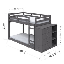 Load image into Gallery viewer, Gaston - Bunk Bed Twin Over Twin With 4 Drawers &amp; 3 Compartments - Gray
