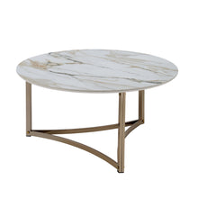 Load image into Gallery viewer, Aziz - Sintered Stone Top Round Coffee Table - White
