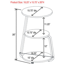 Load image into Gallery viewer, Dixon - 3 Tier Round Accent Side Table With Slim Legs - White / Black

