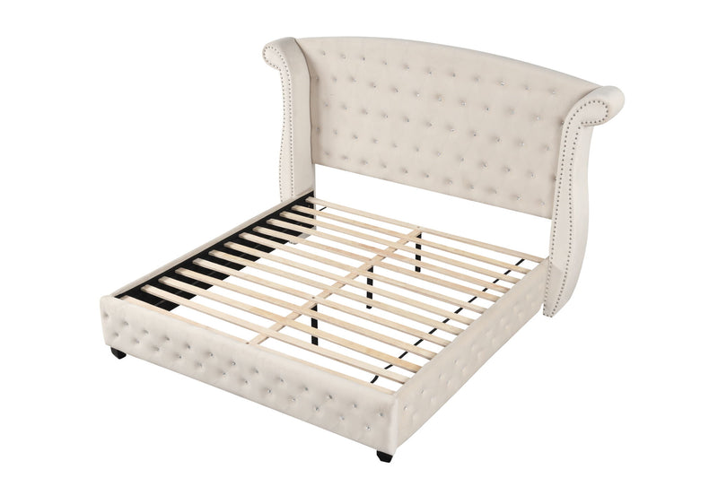 Sophia - Crystal Tufted Upholstered Bed