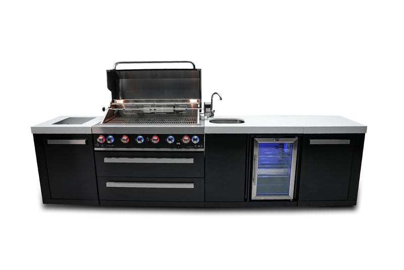 MONT ALPI 805 BLACK STAINLESS STEEL ISLAND WITH A BEVERAGE CENTER-MAi805-BSSBEV