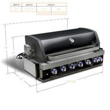 Load image into Gallery viewer, MONT ALPI 44&quot; BLACK STAINLESS STEEL BUILT-IN GRILL-MABi805-BSS
