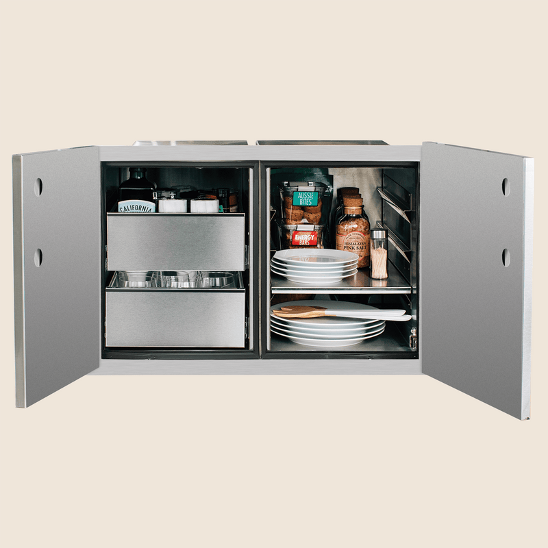 Summerset 36" 2-Drawer Dry Storage Pantry & Enclosed Cabinet Combo