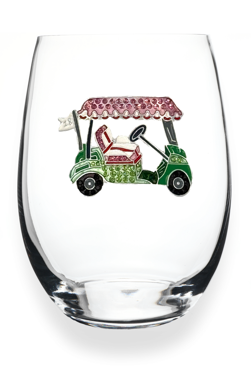 Stemless Wine Glass - Golf Cart