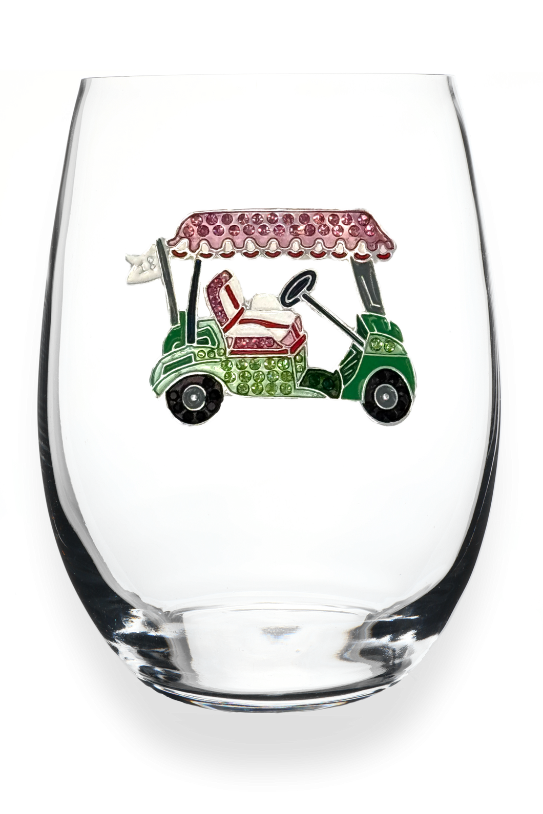 Stemless Wine Glass - Golf Cart