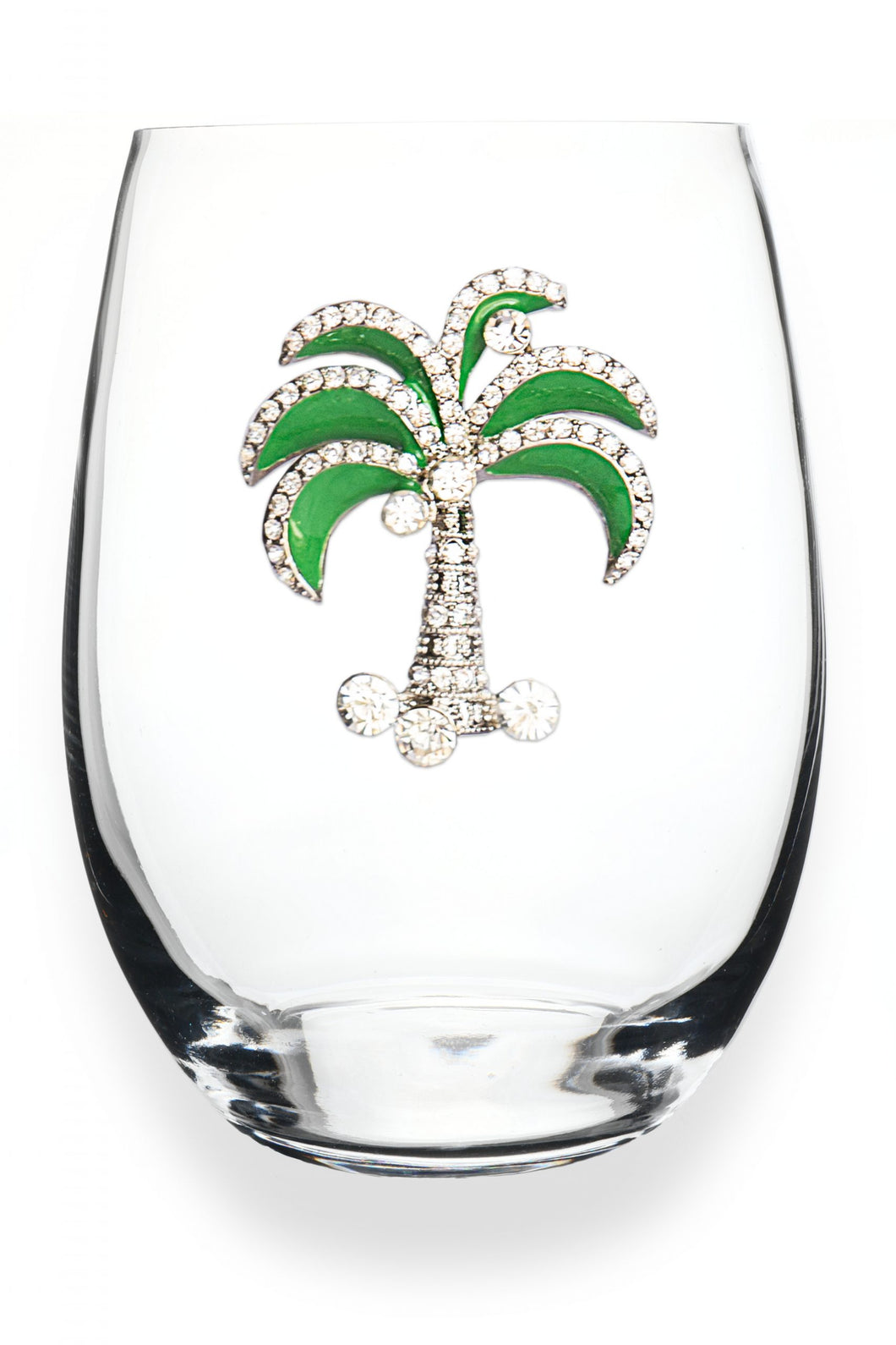 Stemless Wine Glass - Palm Tree