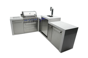 MONT ALPI 4-BURNER DELUXE ISLAND WITH A 90-DEGREE CORNER AND KEGERATOR-MAi400-D90KEG