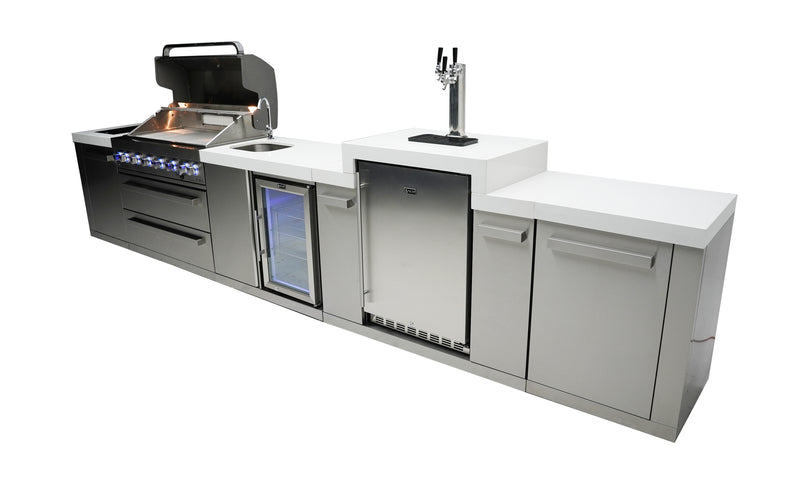 MONT ALPI 6-BURNER ISLAND WITH A KEGERATOR AND A BEVERAGE CENTER-MAi805-KEGBEV