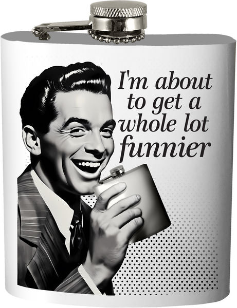 Spoontiques-Spoontiques Whole Lot Funnier Stainless Steel Hip Flask