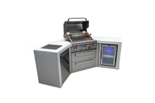 Load image into Gallery viewer, MONT ALPI 4-BURNER DELUXE ISLAND WITH 45-DEGREE CORNERS AND A FRIDGE CABINET-MAi400-D45FC

