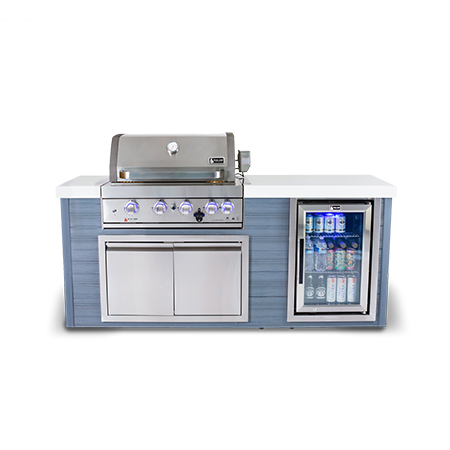 Mont Alpi 4-Burner Art wood Island in Stainless Steel