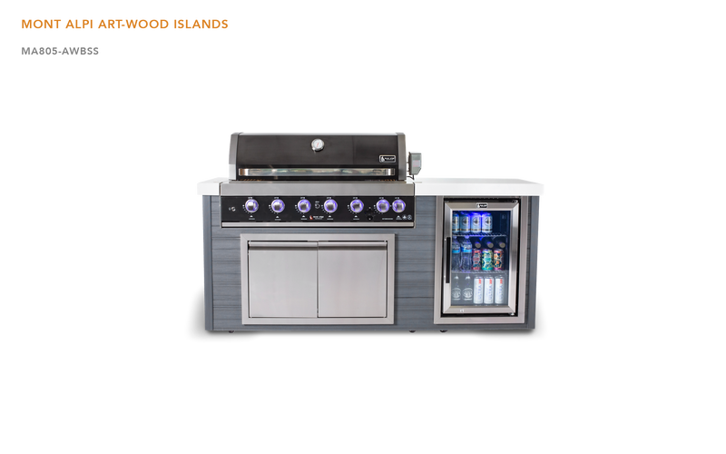 Mont Alpi 6-Burner Artwood Island in Stainless Steel