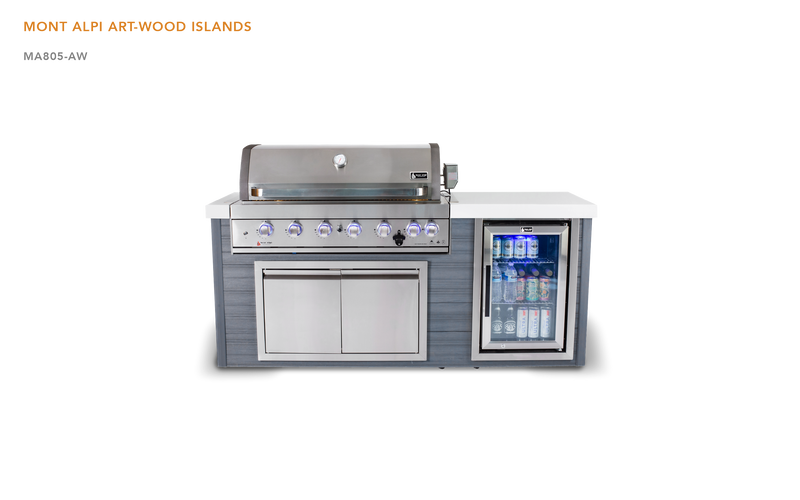 Mont Alpi 6-Burner Artwood Island in Stainless Steel